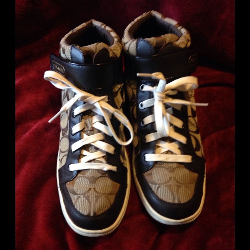 Coach Zoey Mid High Top Sneakers Brown 11